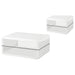 White high gloss Elana 2-piece coffee and end table set by CoasterEveryday, featuring modern furniture design.