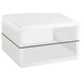White high gloss Elana 2-piece coffee and end table set from CoasterEveryday, featuring sleek modern furniture design.