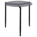 CoasterEveryday Rosalie 2-piece grey round coffee and end table set showing smooth surfaces and modern furniture design.