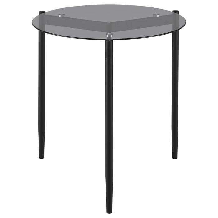 Grey Rosalie 2-piece round coffee and end table set from CoasterEveryday, featuring modern furniture design and smooth surfaces.