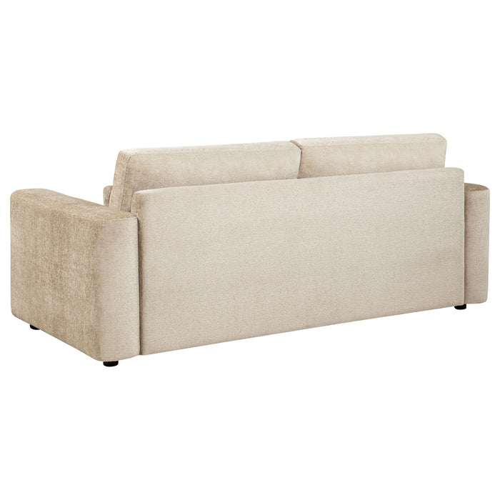 Amador 2-piece Chenille Upholstered Track Arm Sofa Set Camel