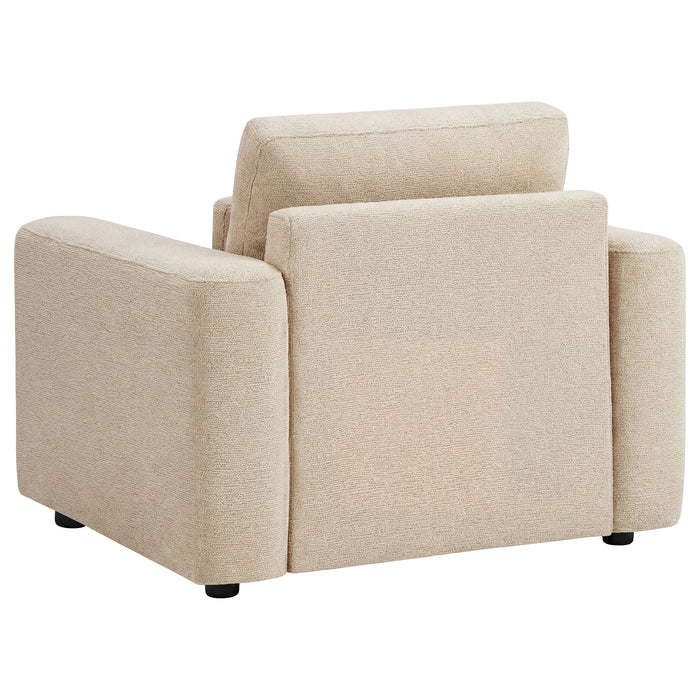 Amador Chenille Upholstered Track Arm Accent Chair Camel