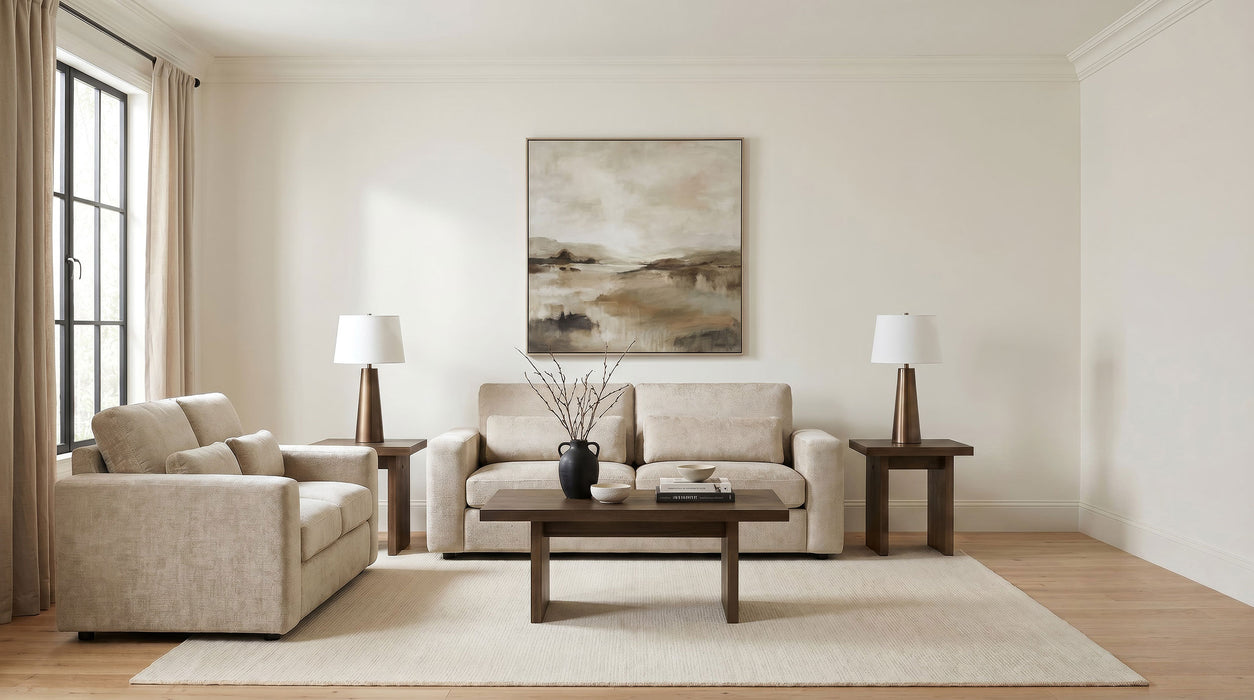 Amador Chenille Upholstered Track Arm Sofa Camel