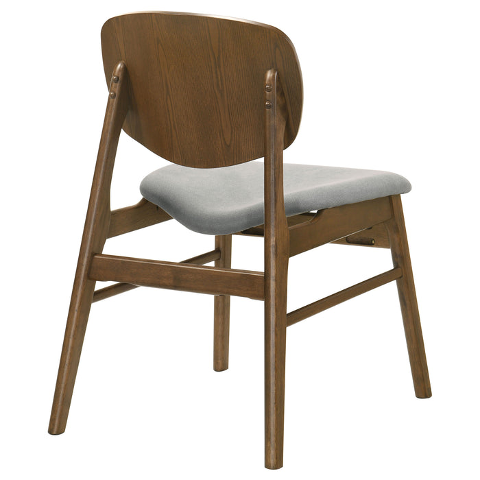 Benford Dining Side Chair Upholstered Seat Dark Brown (Set of 2)