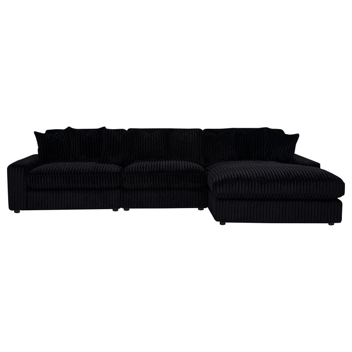 Blaine Upholstered Reversible Chaise Sectional Sofa Black
