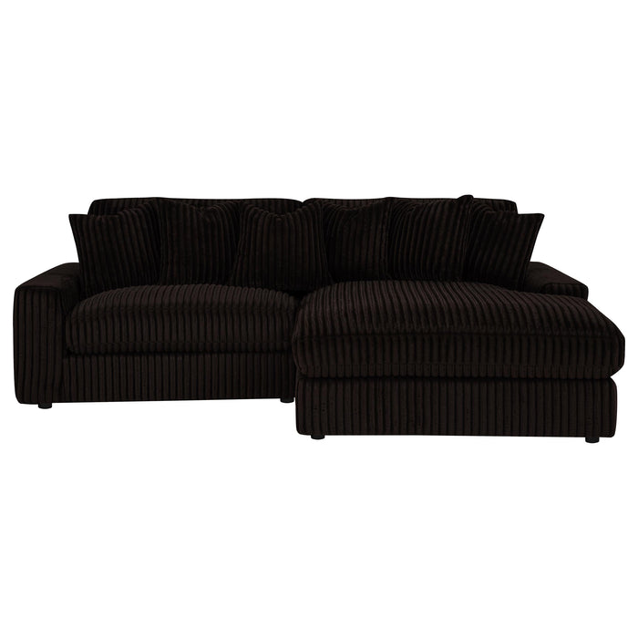 Blaine Upholstered Reversible Chaise Sectional Sofa Chocolate