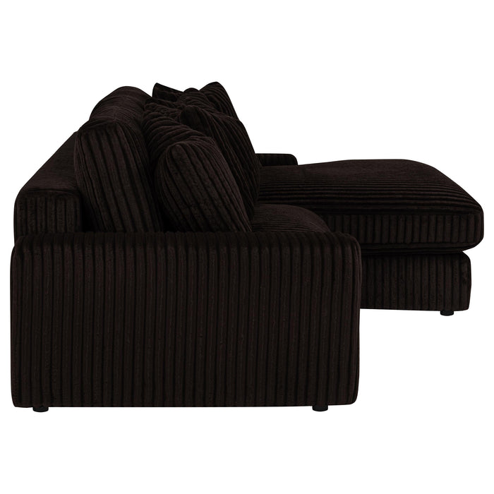 Blaine Upholstered Reversible Chaise Sectional Sofa Chocolate