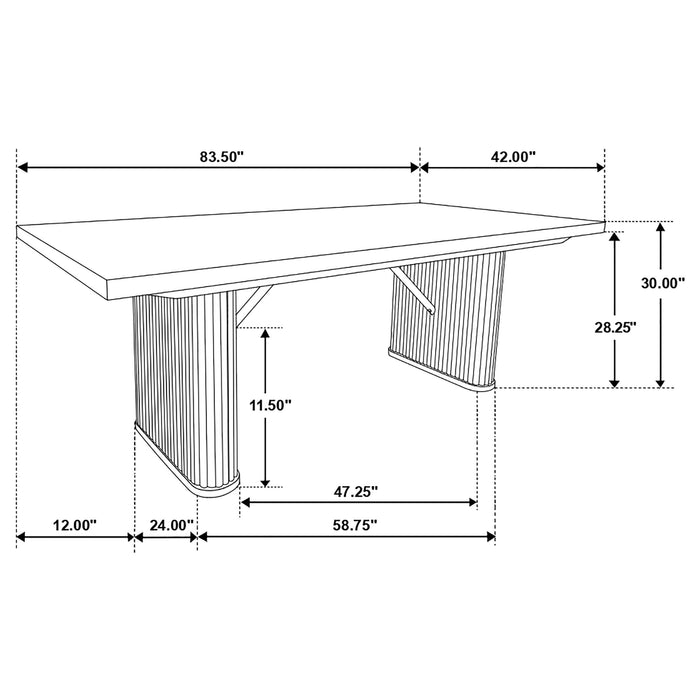Black Catherine 7-piece rectangular dining table set by CoasterEveryday, featuring sleek furniture design and sturdy construction.