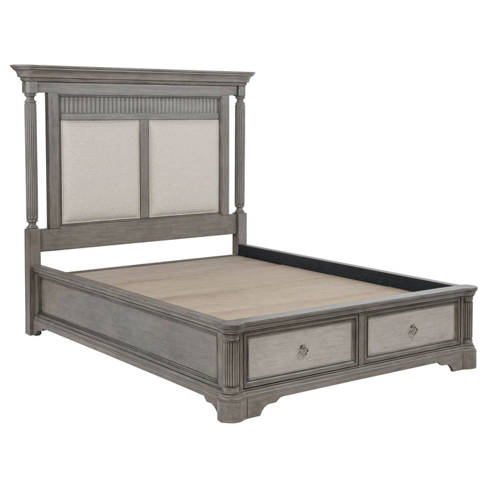 Cresswell 5-piece Eastern King Storage Bedroom Set Weathered Taupe
