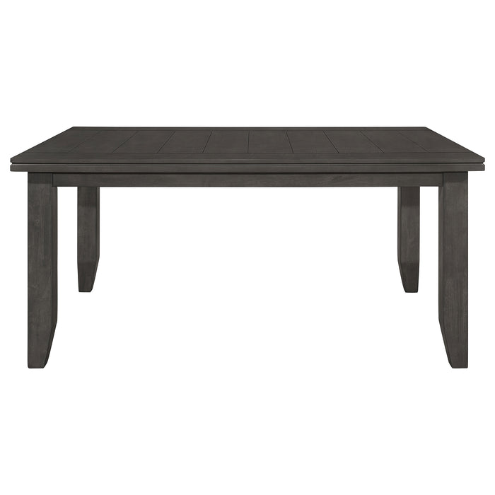 Dark grey Dalila 5-piece rectangular dining table set by CoasterEveryday, featuring modern design and sturdy wooden construction.