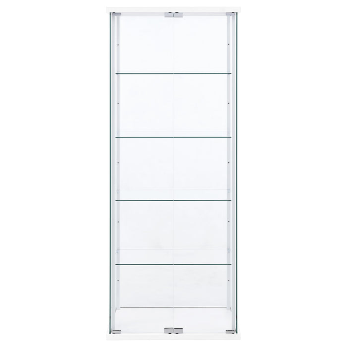 Delphinium 4-Shelf Clear Glass Curio Display Cabinet White