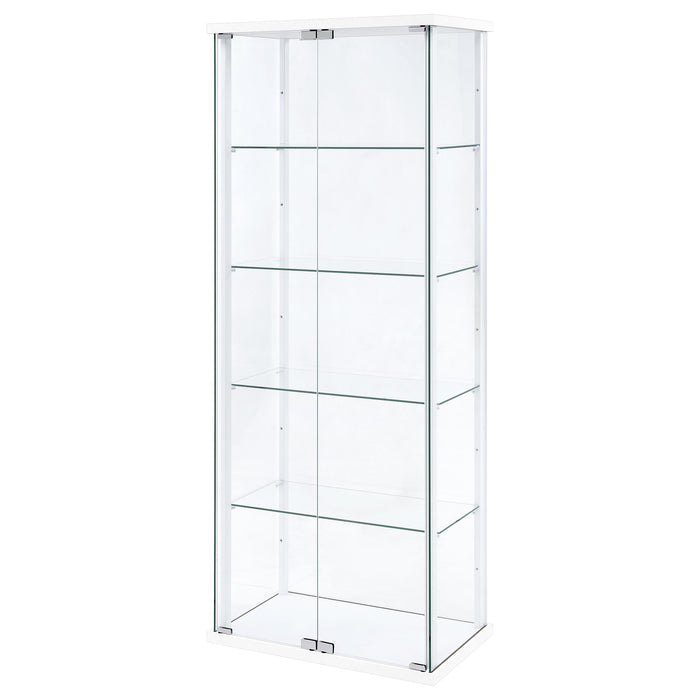 Delphinium 4-Shelf Clear Glass Curio Display Cabinet White