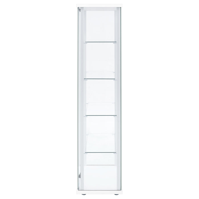 Delphinium 4-Shelf Clear Glass Curio Display Cabinet White