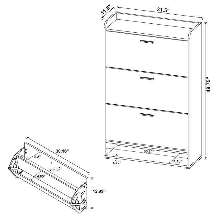 Denia 3-tier Engineered Wood Shoe Cabinet Mango