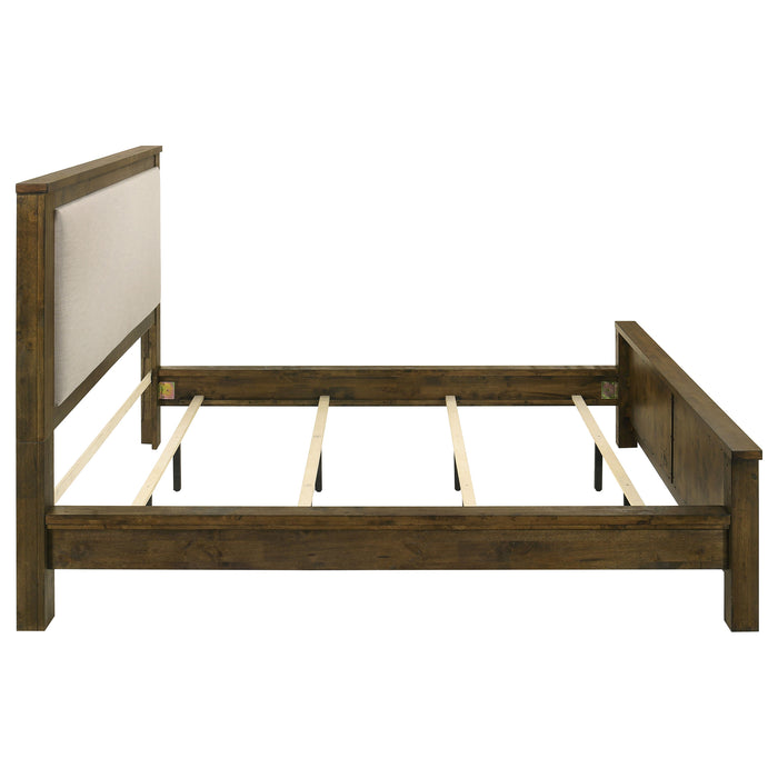 Doherty California King Linen Panel Bed Rustic Brown