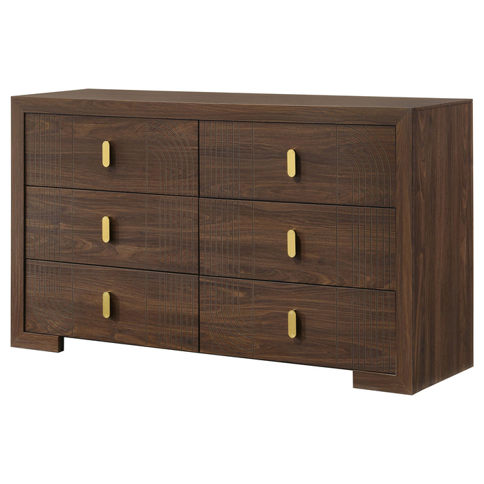 Etienne 6-drawer Bedroom Dresser Walnut