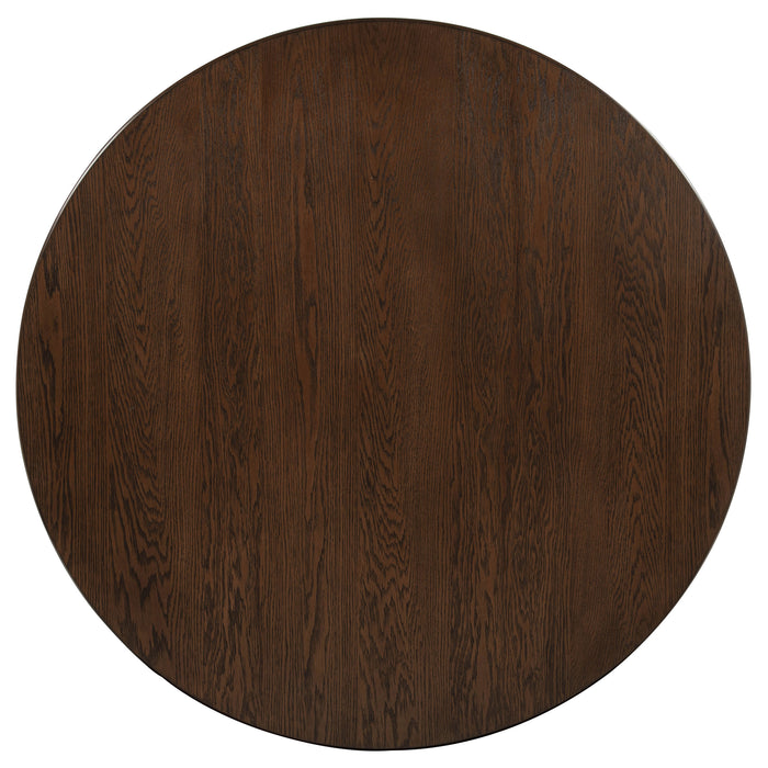 Faulkner 48-inch Round Wood Dining Table Brown Oak