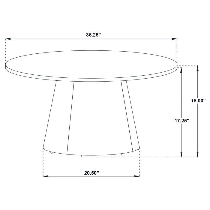 Franklin 2-piece Round Pedestal Coffee Table Set Grey and Dark Brown