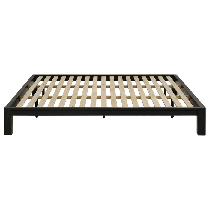 Gislen Eastern King Easy Assembly Wood Platform Bed Black