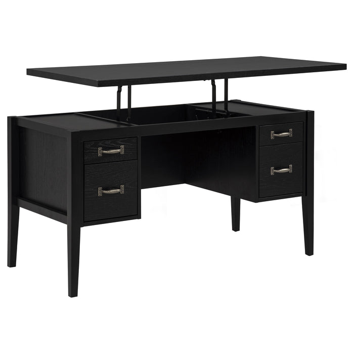 Graham 54-inch 4-drawer Double Pedestal Lift Top Computer Desk Black