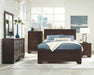 Dark cocoa Kauffman 5-piece California King bedroom furniture set by CoasterEveryday, includes bed frame, nightstands, and dresser.
