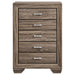 CoasterEveryday Kauffman 5-piece California King bedroom set in washed taupe with modern furniture design and clean lines.