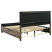 Eastern King storage panel bed by CoasterEveryday in washed taupe wood with built-in storage drawers and a modern furniture design.