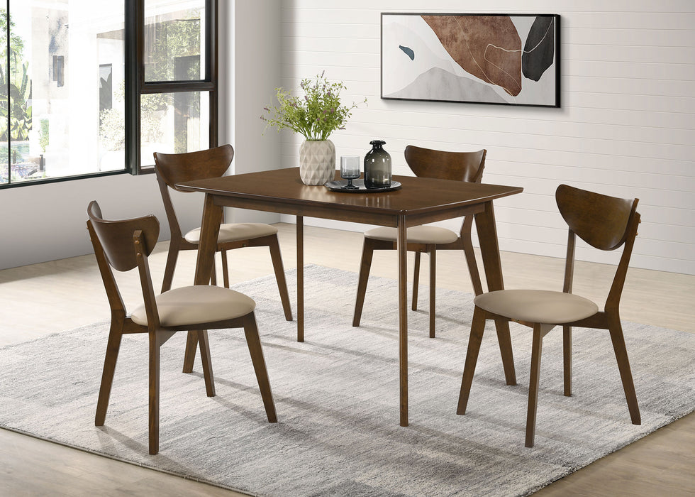 Rectangular 47-inch wood dining table in chestnut finish by CoasterEveryday, showcasing smooth surface and sturdy legs.