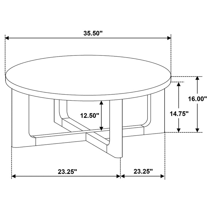 Kessler 3-piece Round Sculptural Wood Coffee Table Set Light Oak