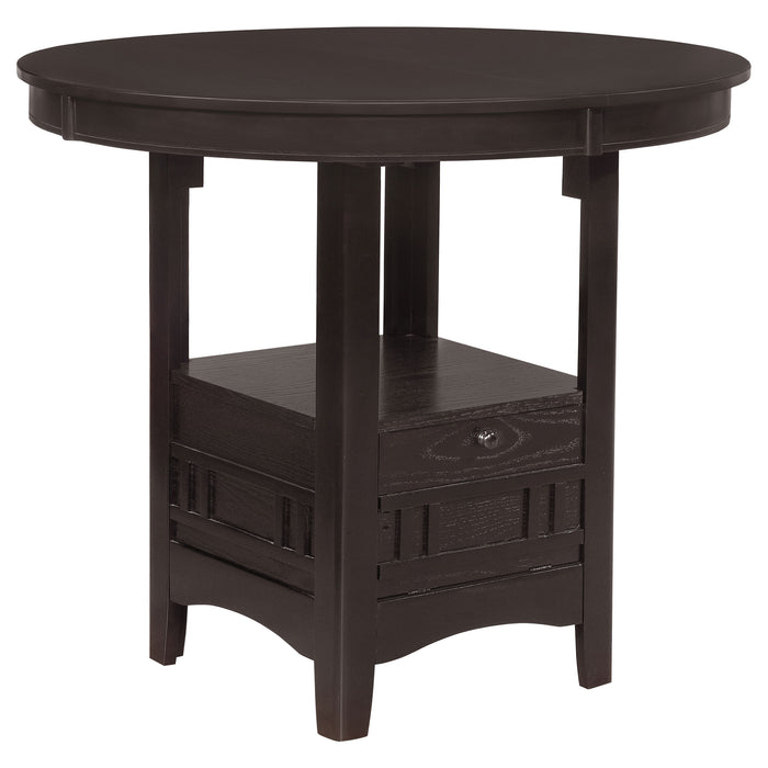 Lavon Oval 60-inch Counter Height Extension Dining Table Espresso