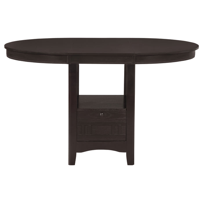 Lavon Oval 60-inch Counter Height Extension Dining Table Espresso