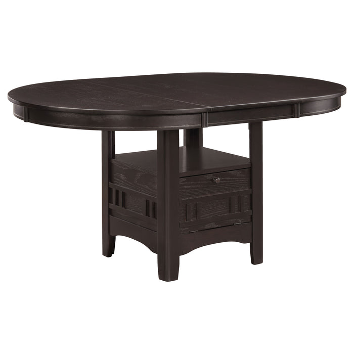 Espresso Lavon Oval 60-inch wood extension leaf dining table with sturdy legs and smooth finish, perfect for spacious dining rooms.