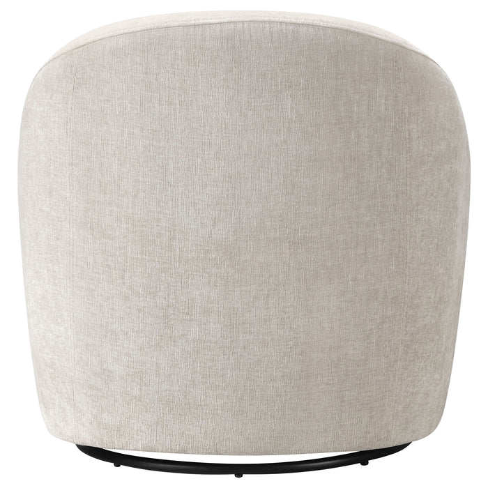 Leon Chenille Upholstered Swivel Accent Chair Beige
