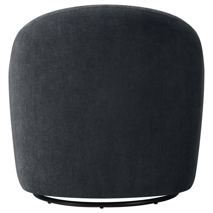 Leon Chenille Upholstered Swivel Accent Chair Black