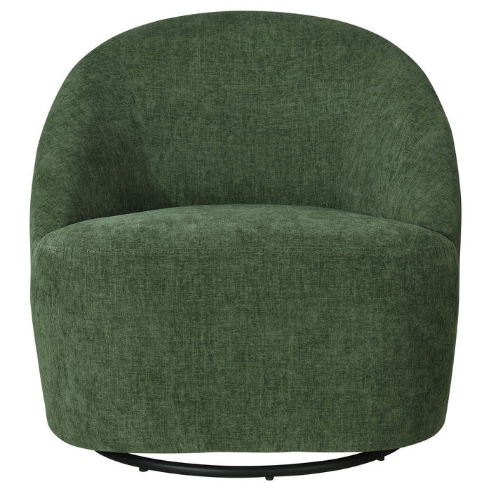 Leon Chenille Upholstered Swivel Accent Chair Green