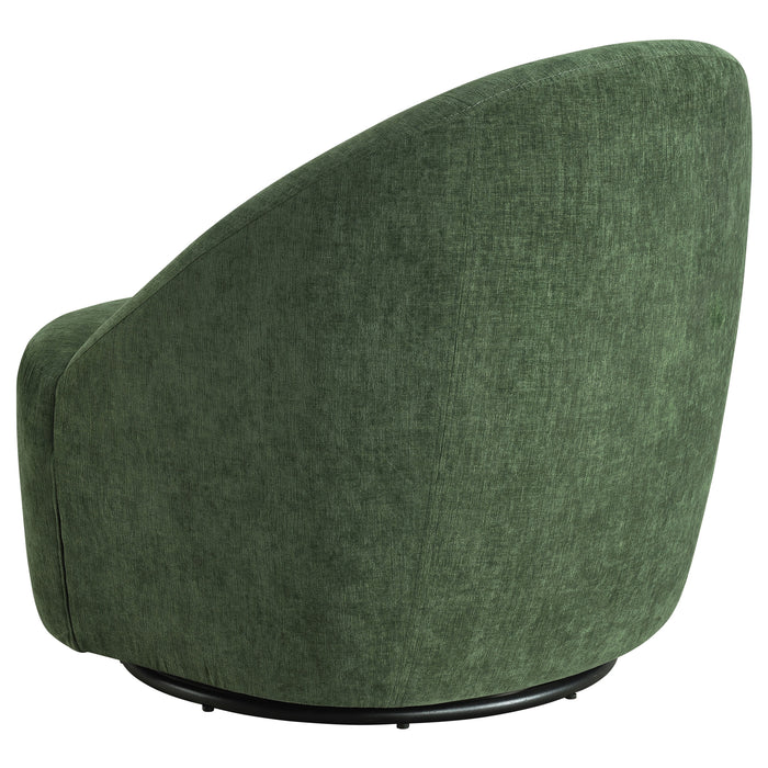 Leon Chenille Upholstered Swivel Accent Chair Green