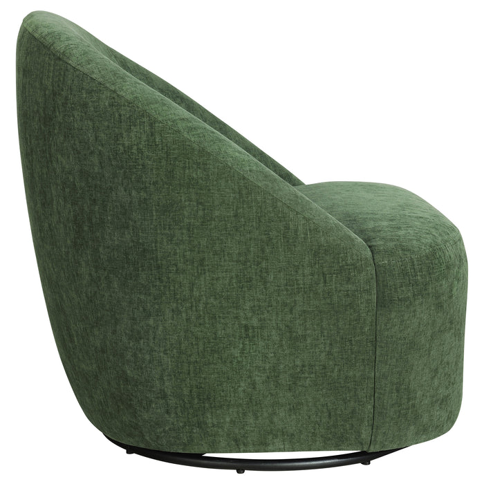 Leon Chenille Upholstered Swivel Accent Chair Green