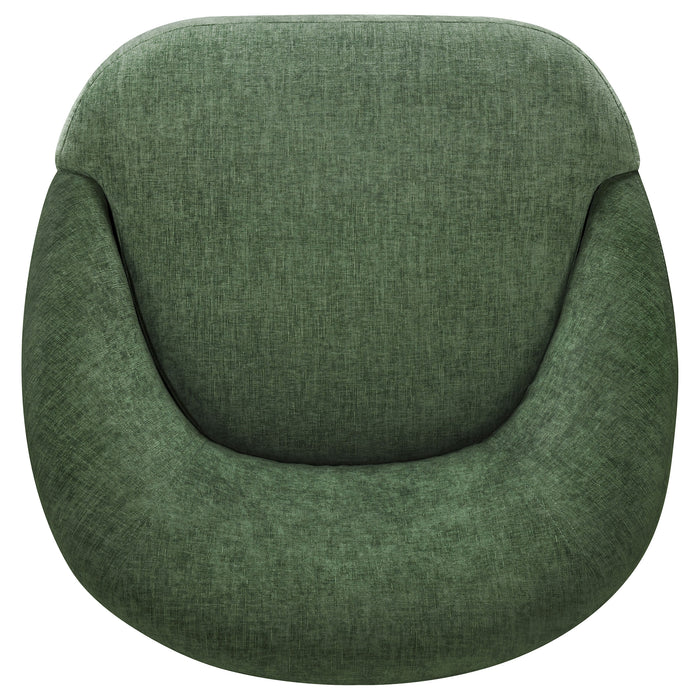 Leon Chenille Upholstered Swivel Accent Chair Green