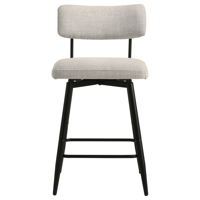Levine Fabric Upholstered Swivel Counter Chair Cream (Set of 2)