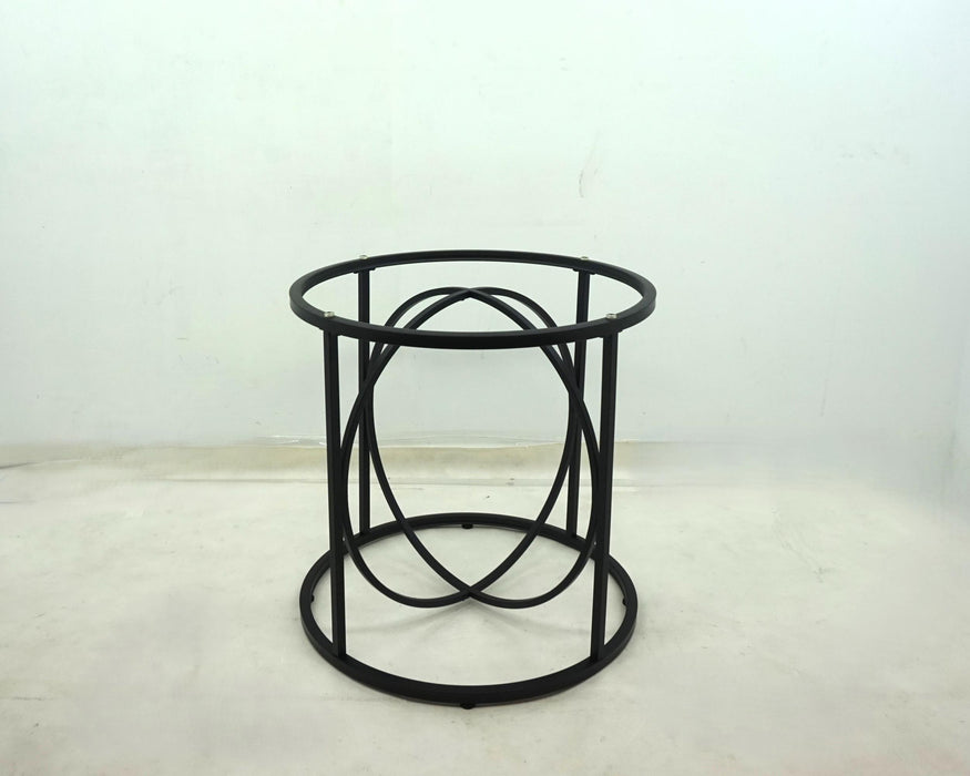 Levy 48-inch Round Glass Top Dining Table Matte Black