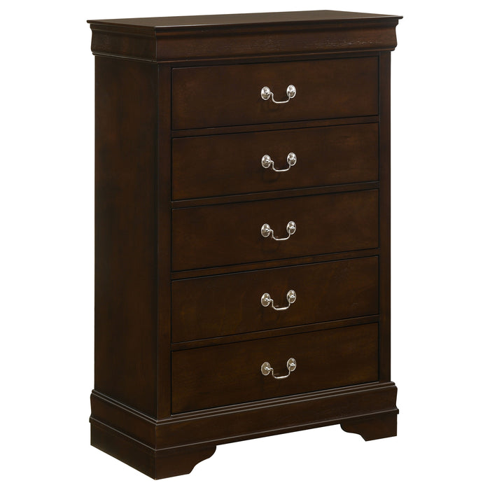 Louis Philippe 5-piece Eastern King Bedroom Set Cappuccino