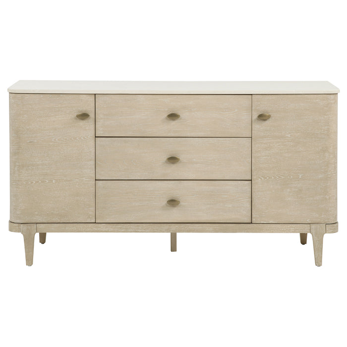 Lucaire 2-door 3-drawer Cultured Marble Top Sideboard Sandstone