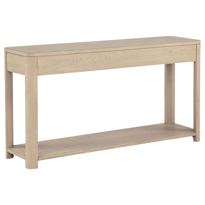 Marcelo Sofa Console Table with 2 Drawers and Shelf Light Elm