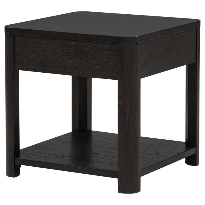 Marcelo Wood End Table with Drawer and Shelf Coffee