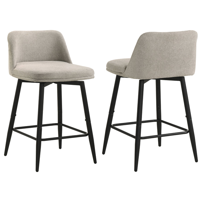 Mellor Fabric Upholstered Swivel Counter Chair Slate Brown (Set of 2)