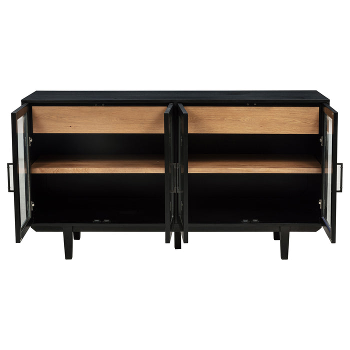 Middleton 4-door Sideboard Server with Dual Drawers Black