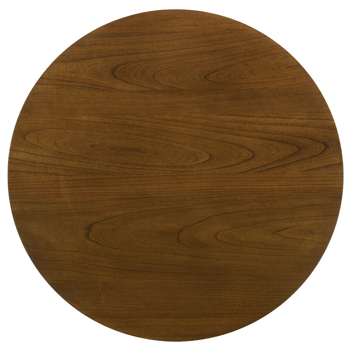 Mueller 48-inch Round Mindi Veneer Dining Table Brown