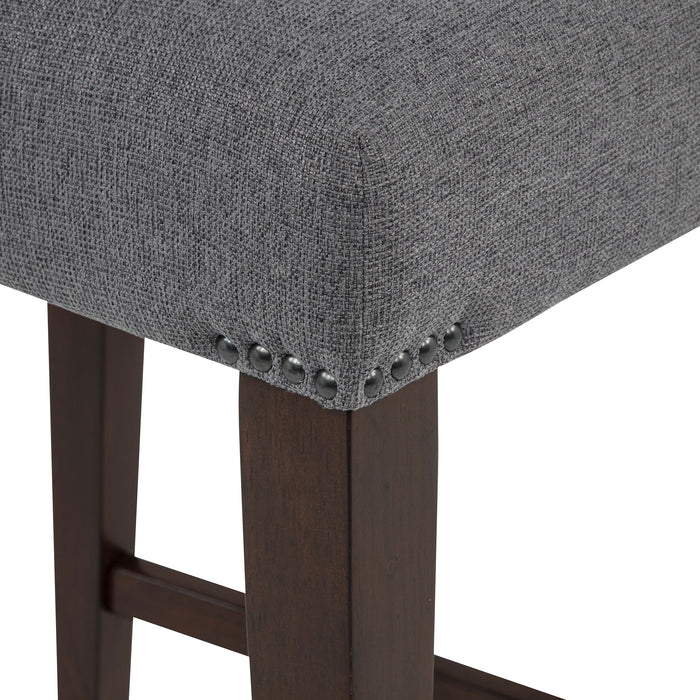 Naser Parsons Dining Side Chair Grey and Dark Walnut (Set of 2)