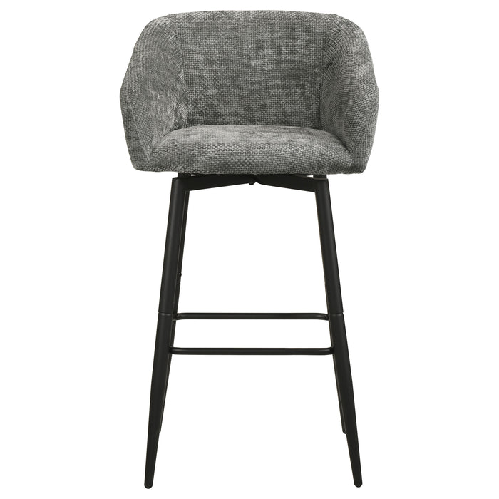 Rainer Fabric Upholstered Swivel Bar Chair Charcoal (Set of 2)