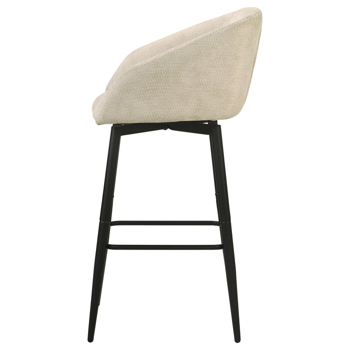 Rainer Fabric Upholstered Swivel Bar Chair Cream (Set of 2)